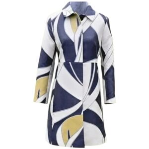 Ann Taylor Mod Abstract Print Coat Mid-Century Modern Architectural Statement PM